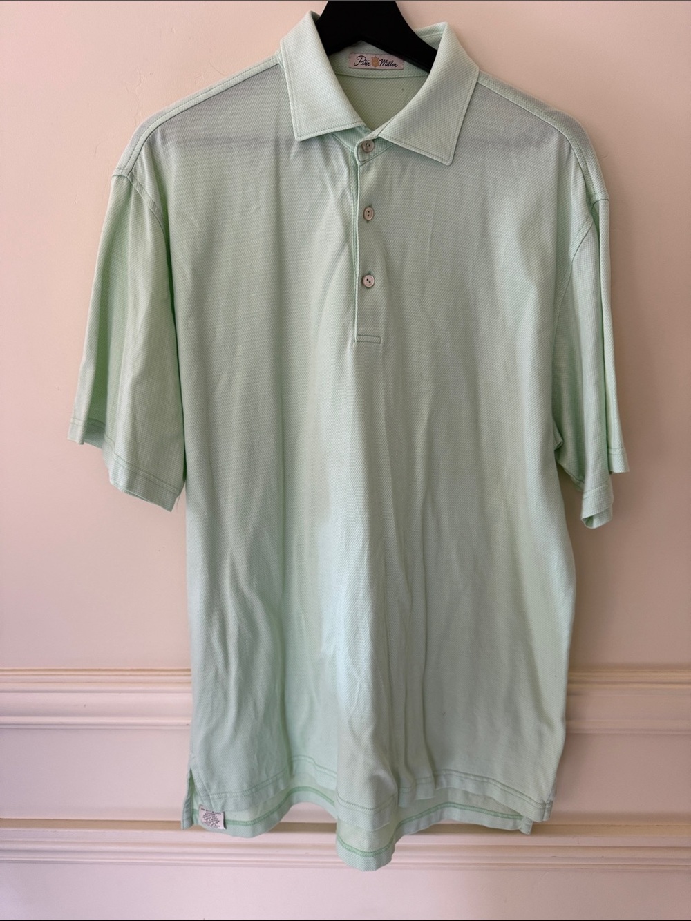 Peter Miller Polo Shirt Size M Mint Green Father’s Day Golf Shirt Casual Resort